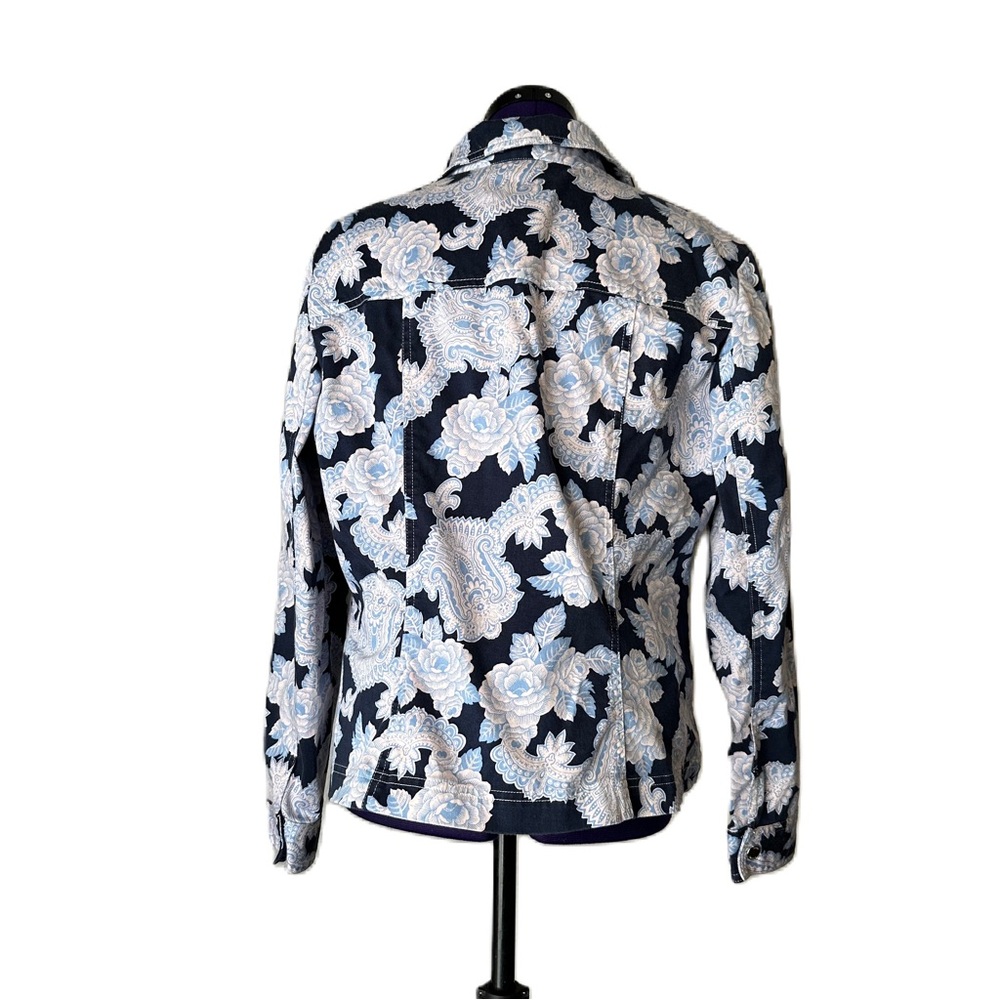 Evan Picone Blue Patterned Jacket - Picture 3 of 16